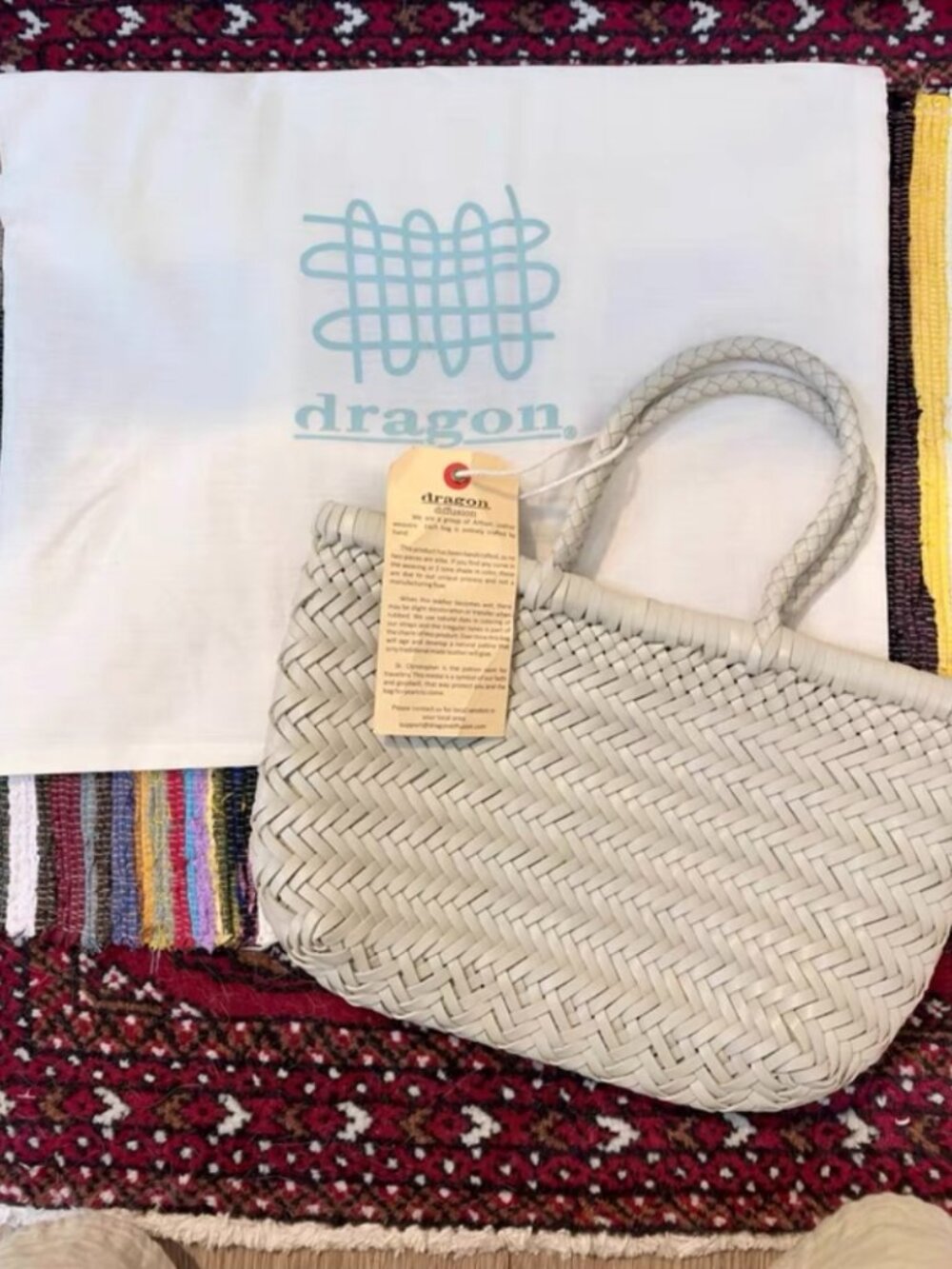 Dragon Diffusion Small Handwoven Leather Tote